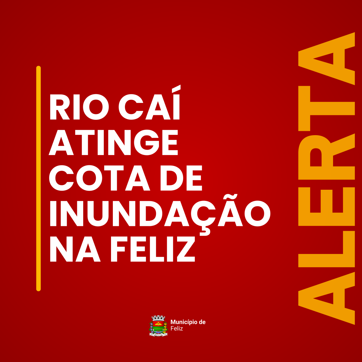 Rio Caí atinge cota de inundação na Feliz