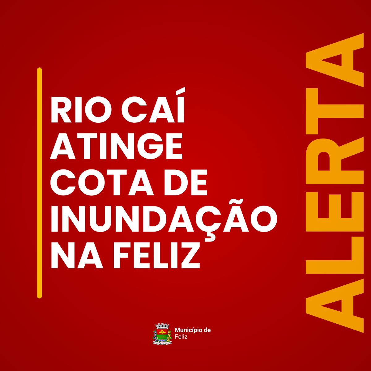 Imagem da notcia 'Rio Ca atinge cota de inundao na Feliz'